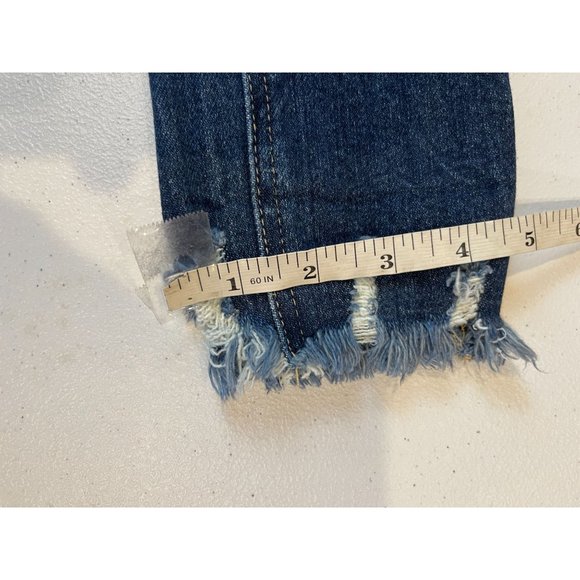 KanCan Womens Jeans Skinny Leg Raw Hem Stretch Distressed Mid Rise Blue Size 26 - Picture 7 of 10